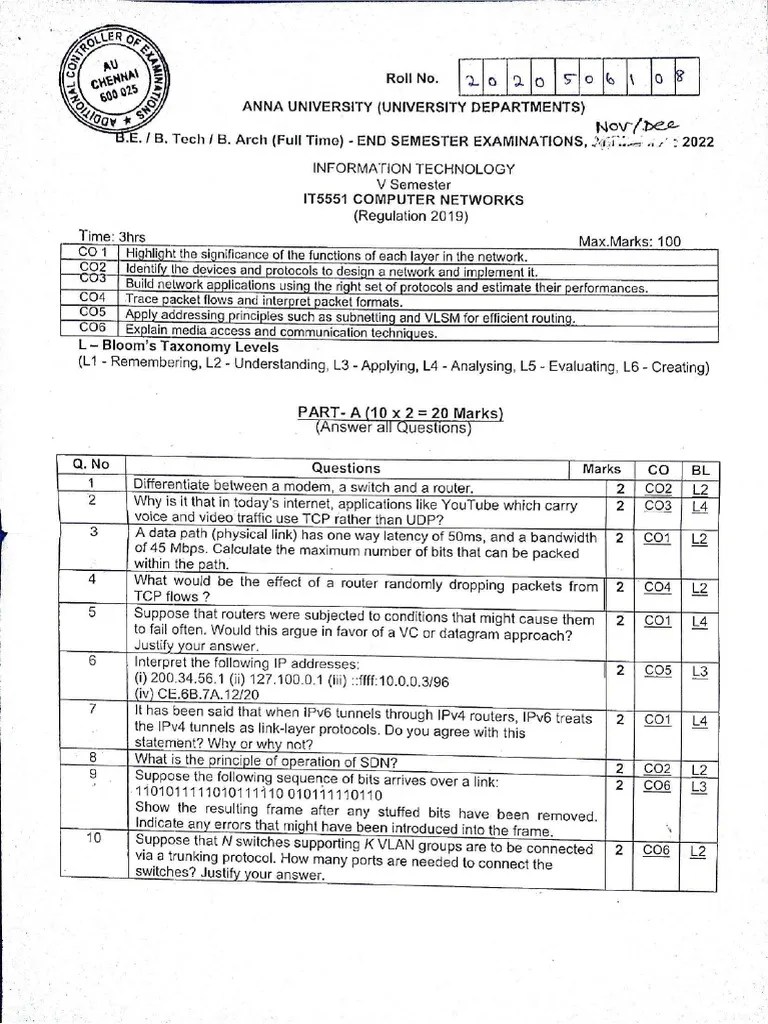 CN Pyq | PDF | Transmission Control Protocol | Port (Computer Networking)