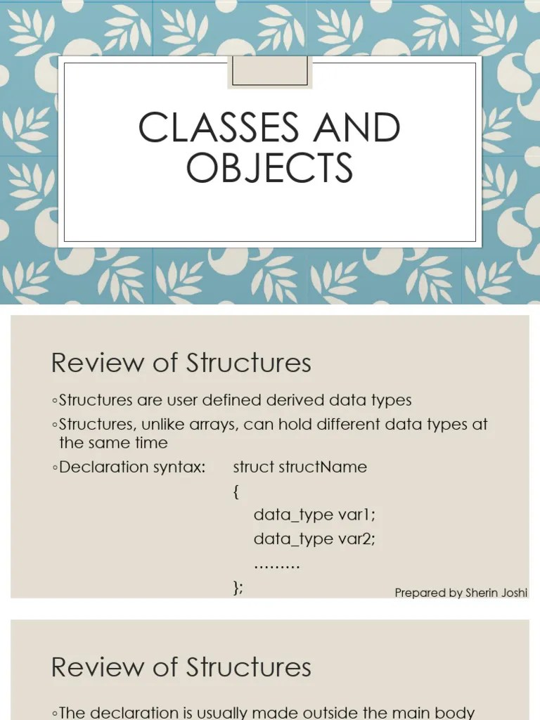 Unit 3 - Classes And Objects | PDF | Class (Computer Programming ...