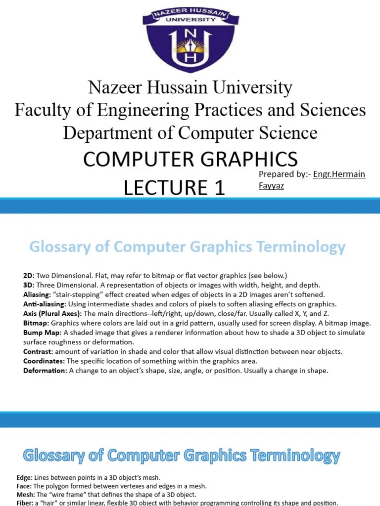 Lecture 1 | PDF | Computer Graphics | 3 D Computer Graphics