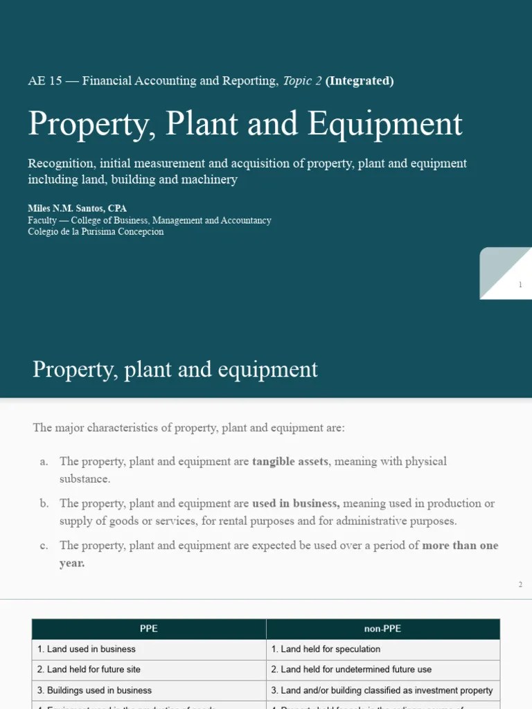 Property, Plant And Equipment | PDF | Cost | Fixed Asset