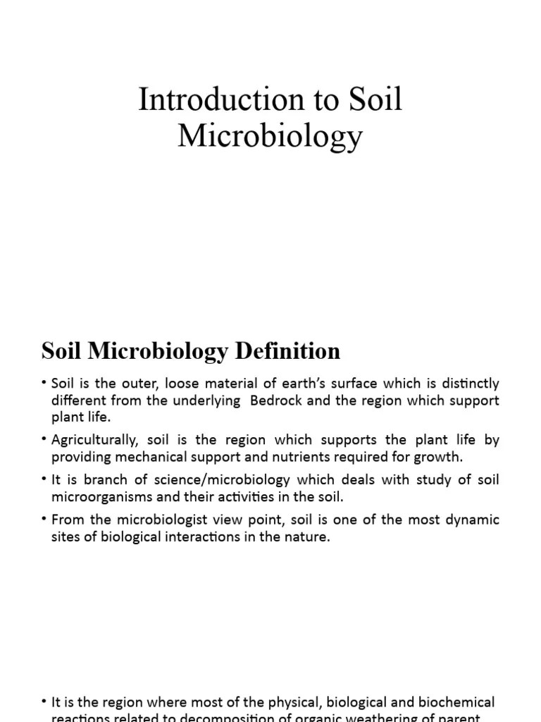 Introduction To Soil Microbiology | PDF | Soil | Microbiology