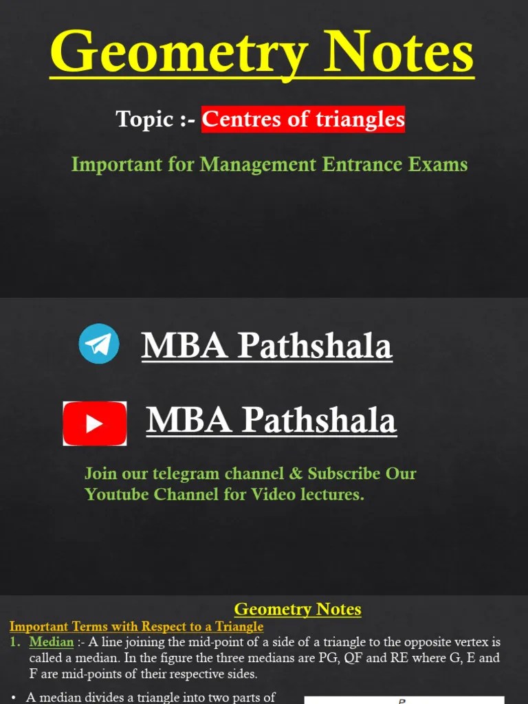 Geometry Notes Centres Of Triangles | PDF | Triangle | Euclid