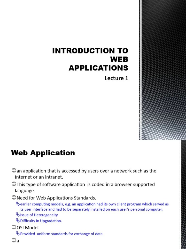 Lecture 1 Introduction To Web Applications | PDF | World Wide Web ...