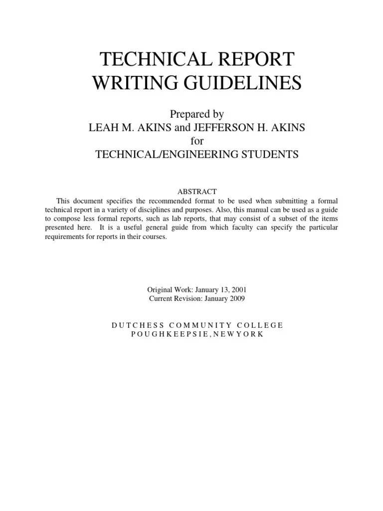 Technical report writing guidelines