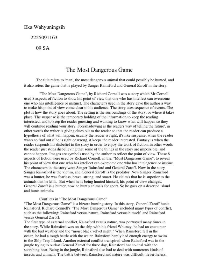 Literature (The Most Dangerous Game | PDF | Leisure