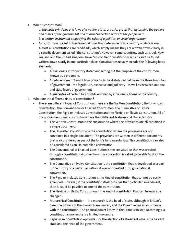 Constitution ReadingsinPhilHis Reviewer | Download Free PDF | Constitution | World Politics