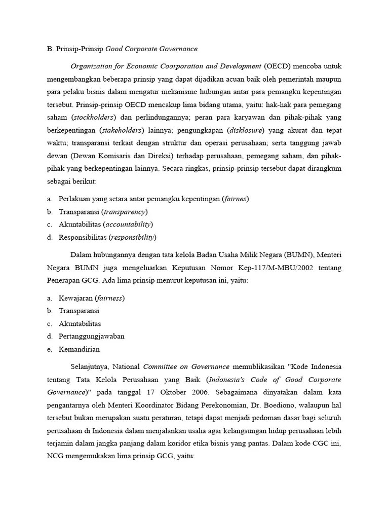 Prinsip Prinsip GCG | PDF