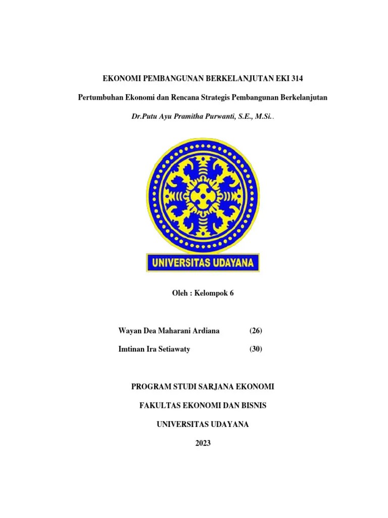 Kelompok 11 - Pertumbuhan Ekonomi Dan Rencana Strategis Pembangunan Berkelanjutan | PDF