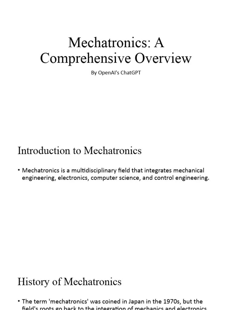 Mechatronics Presentation | PDF