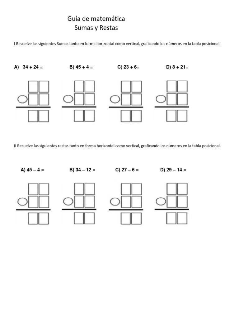 Guia Sumas Y Restas | PDF