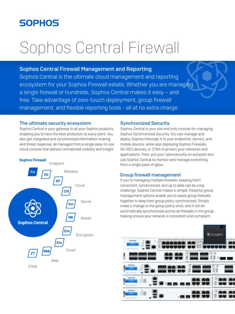 Sophos Central Firewall BR | PDF | Computer Network | Cloud Computing