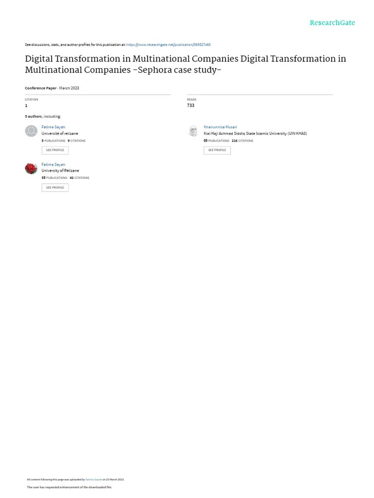 Digital Transformationin Multinational Companies | PDF | Business Model ...