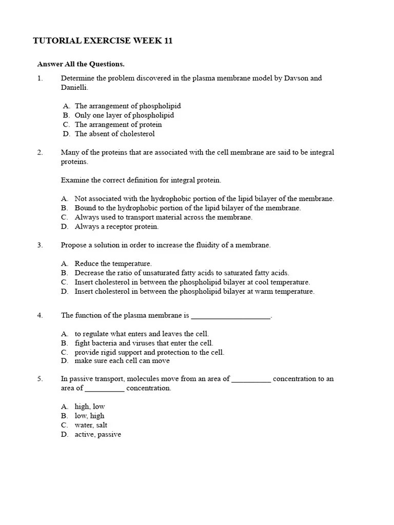 Tutorial Week 12 Bio122 | PDF
