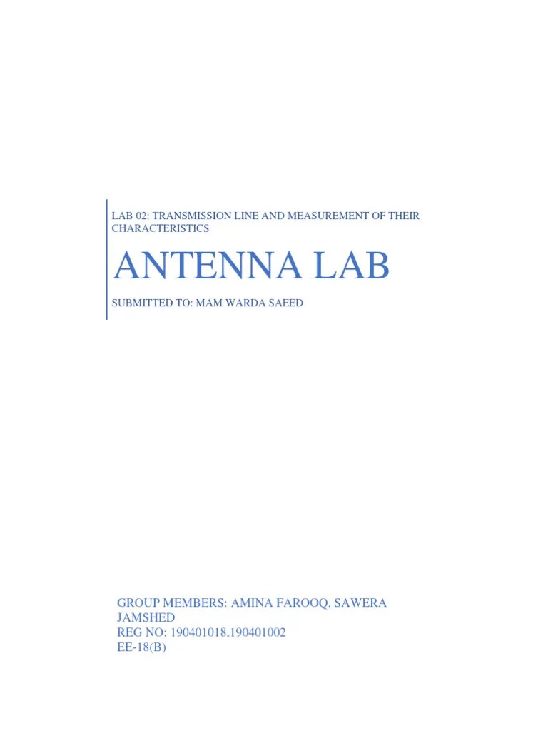 Lab 02 | PDF | Transmission Line | Electrical Engineering