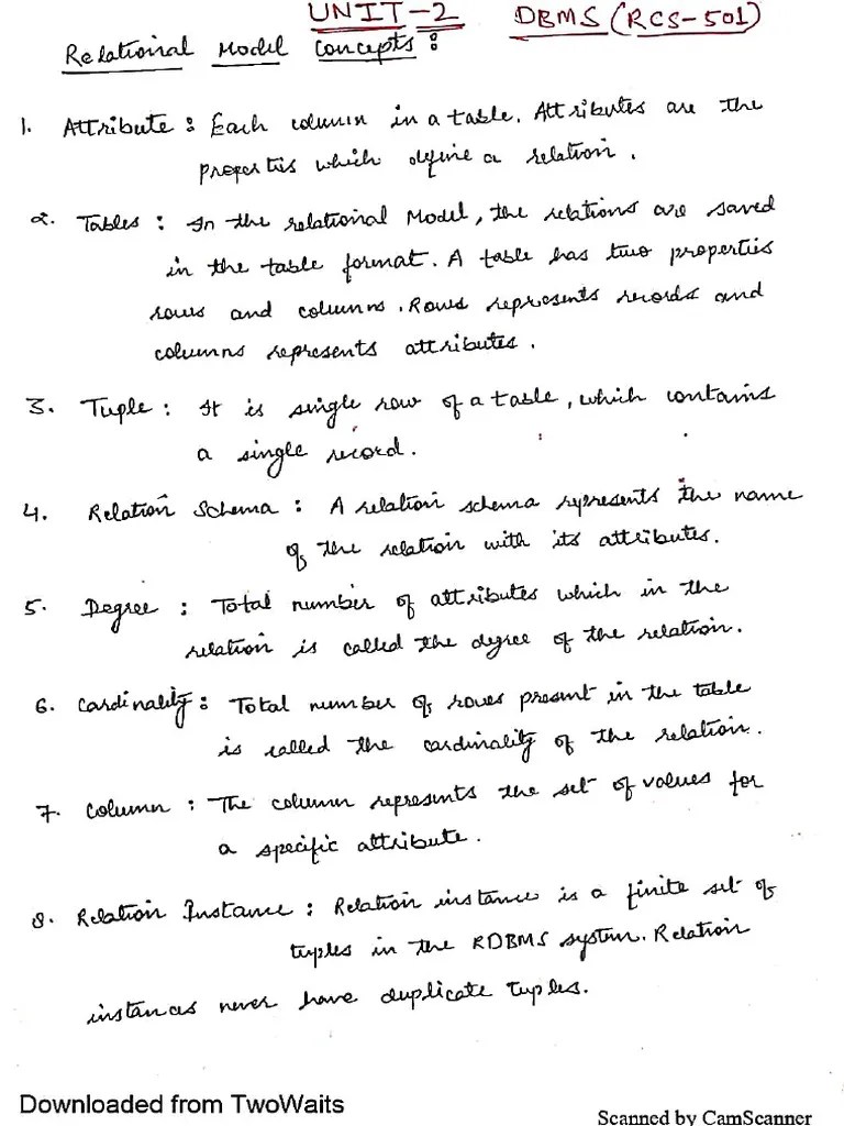 Unit-2 Notes DBMS | PDF