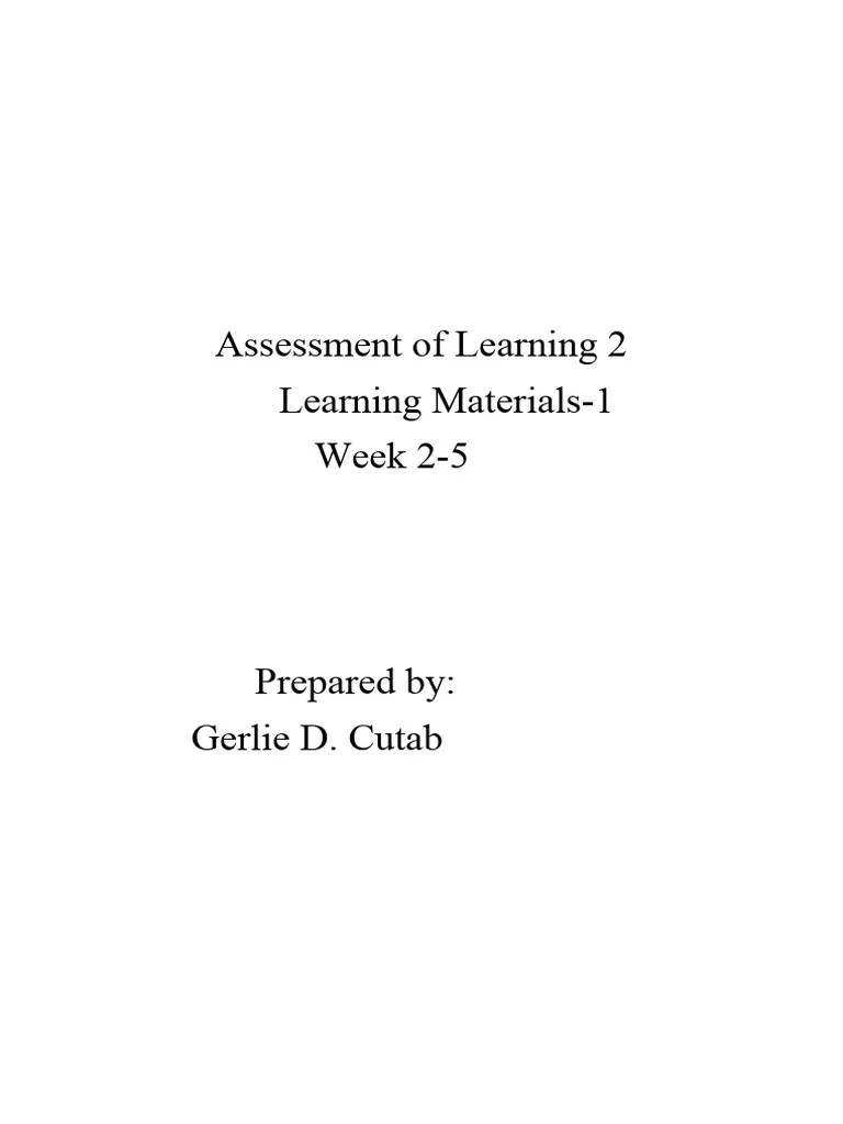 Assessment Of Learning 2 LM1.Student | PDF | Educational Assessment | Learning