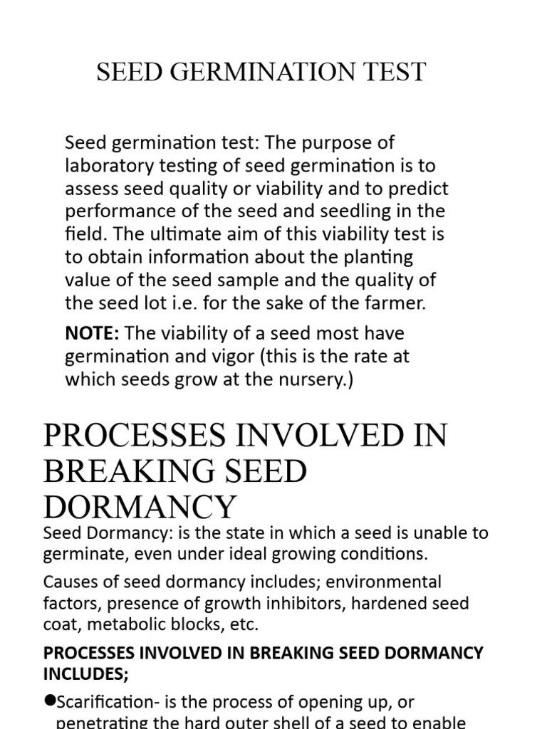 Seed Germination Test | PDF | Seed | Germination