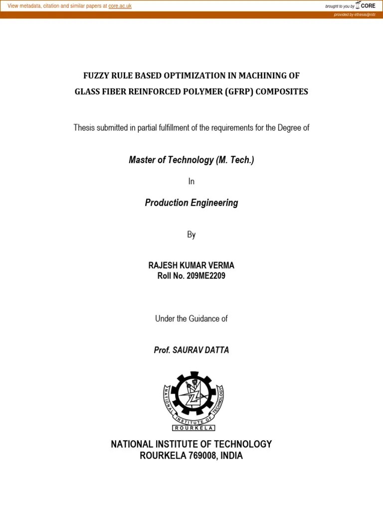 Master Thesis In Mechanical Engineering | Download Free PDF | Composite Material | Fibre ...