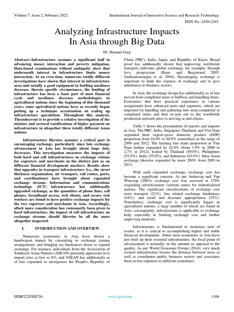 Analyzing Infrastructure Impacts In Asia Through Big Data | PDF | Economic Growth | Infrastructure