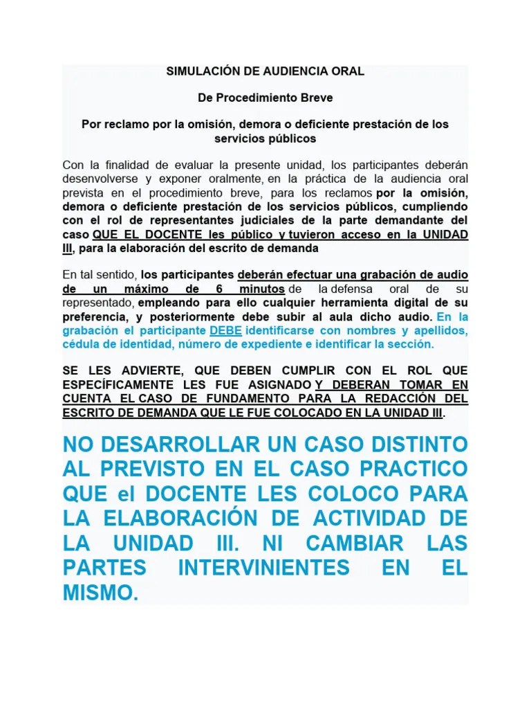 Simulación De Audiencia Por Fallas Eléctricas | PDF