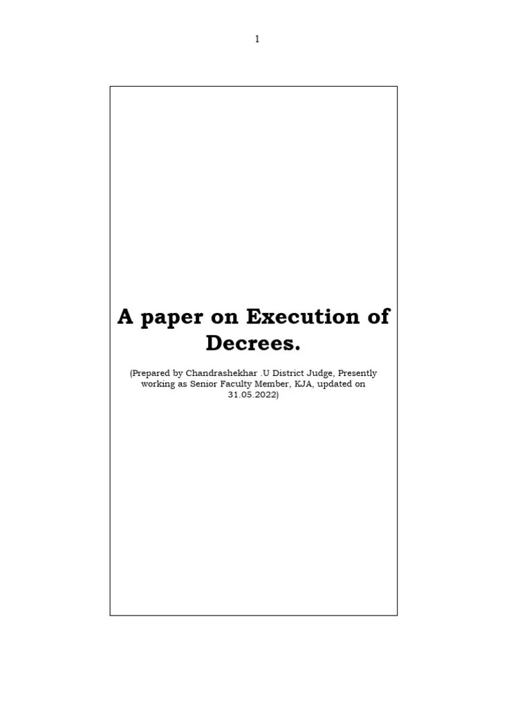 Execution Of Decrees | PDF | Judgment (Law) | Lawsuit