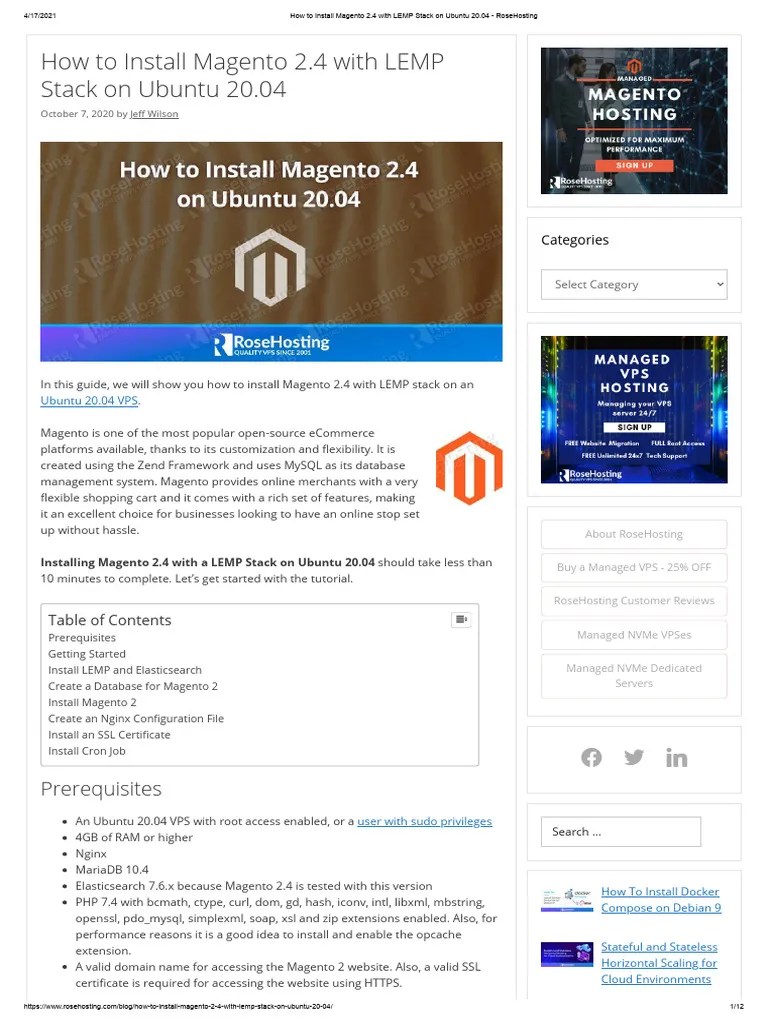 How To Install Magento 2.4 With LEMP Stack On Ubuntu 20.04 ...