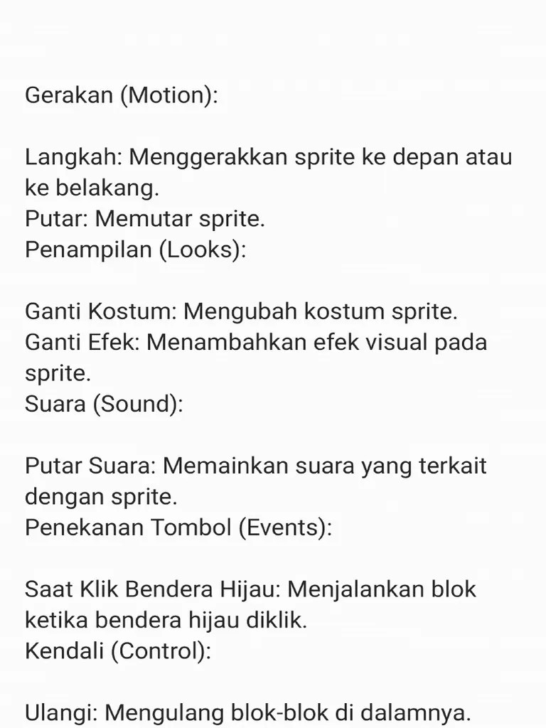 Penjelasan Blok Scratch 231119 224833 | PDF