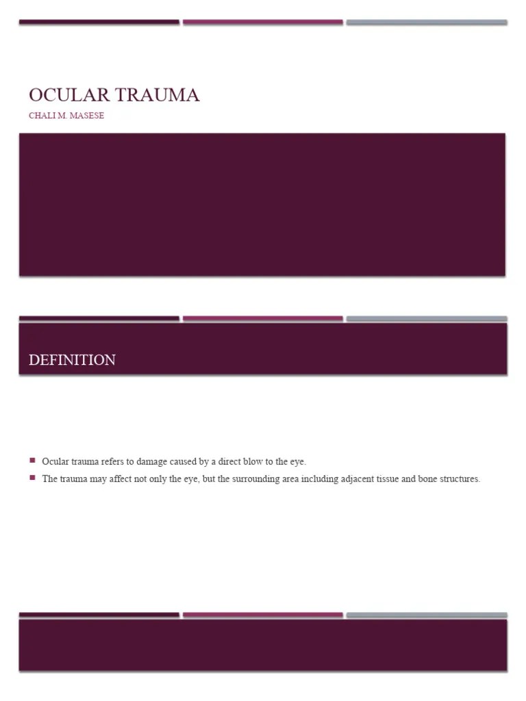 Ocular Trauma 2021 | PDF | Human Eye | Injury