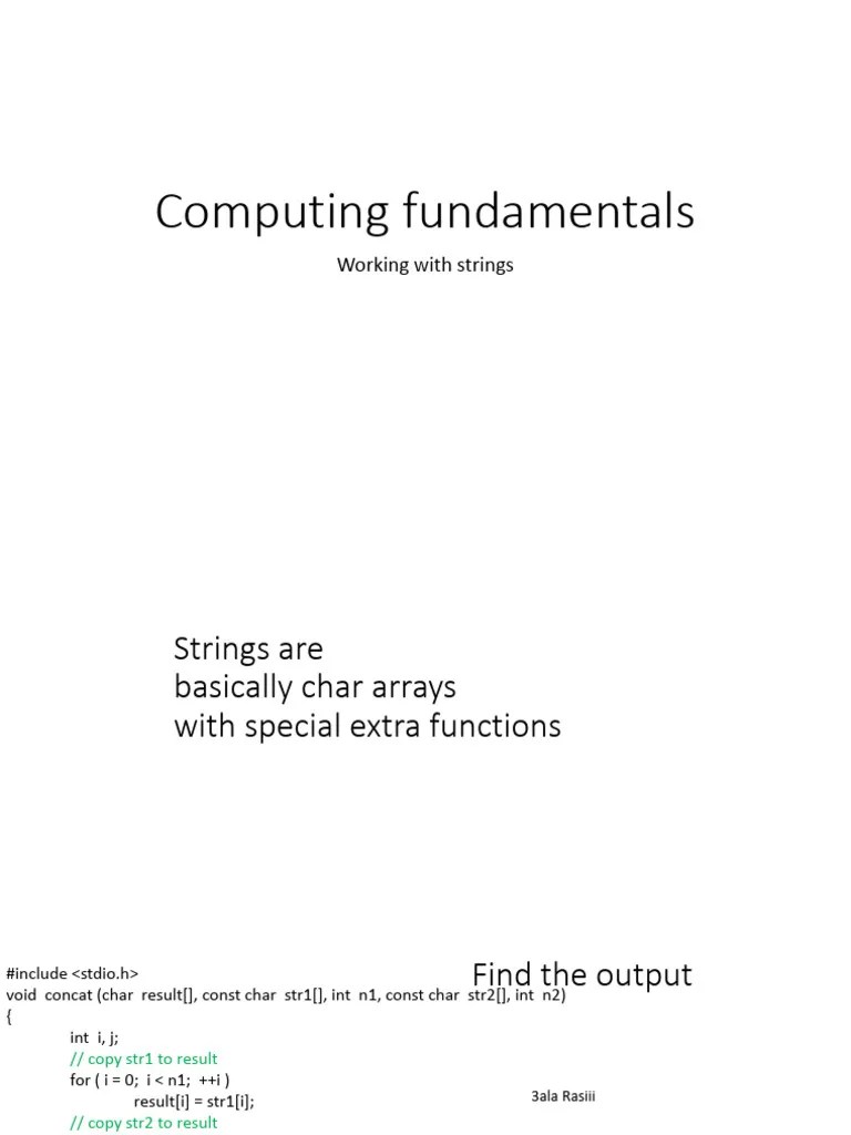 Lecture 18 | PDF | String (Computer Science) | Software
