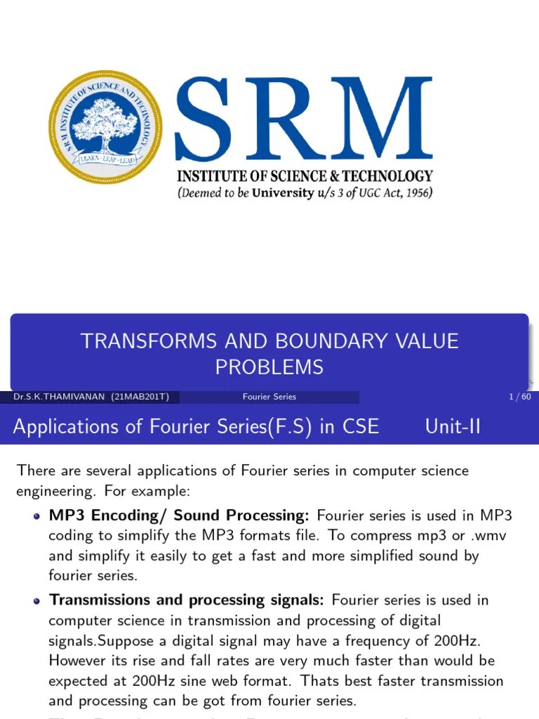 Unit II 1 | PDF | Fourier Transform | Fourier Series