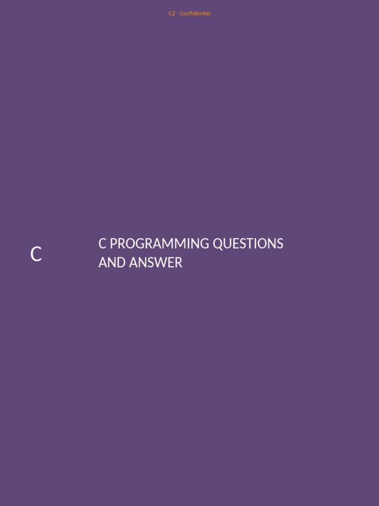 C Language Questions And Answers | PDF | Pointer (Computer Programming ...