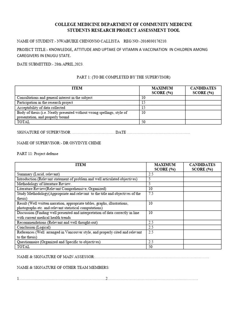 Project Assessment Tool 2023-1 | PDF | Thesis | Methodology