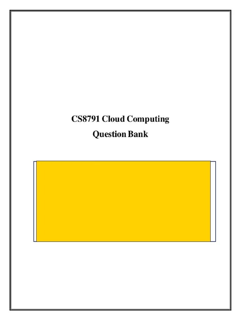 CS8791 Cloud Two Marks | PDF | Cloud Computing | Service Oriented ...