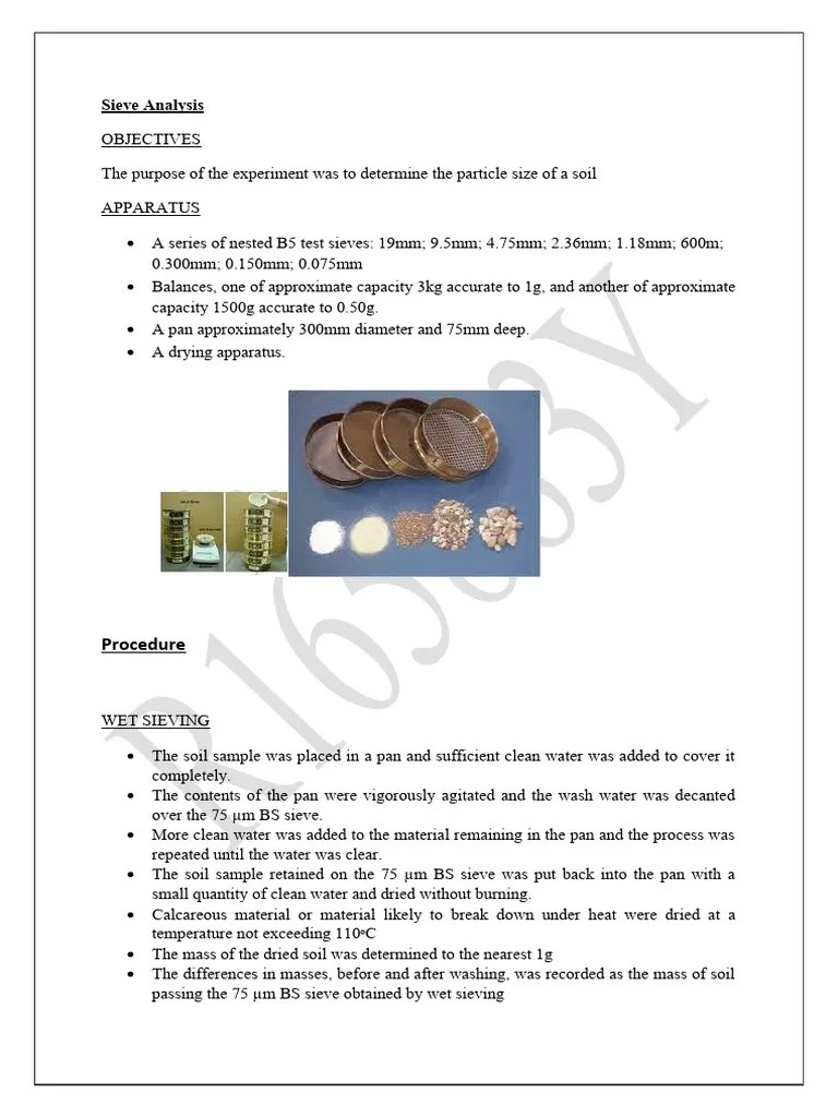 Sieve Analysi1 | PDF | Chemistry | Physical Sciences
