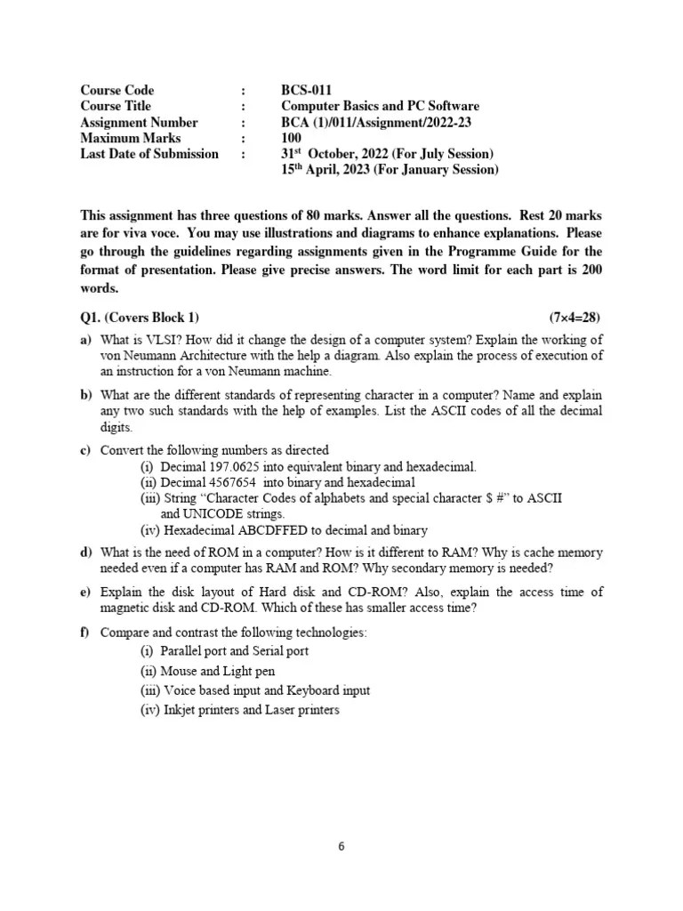 Computer Basic And PC Software Assignment | PDF | Operating System ...