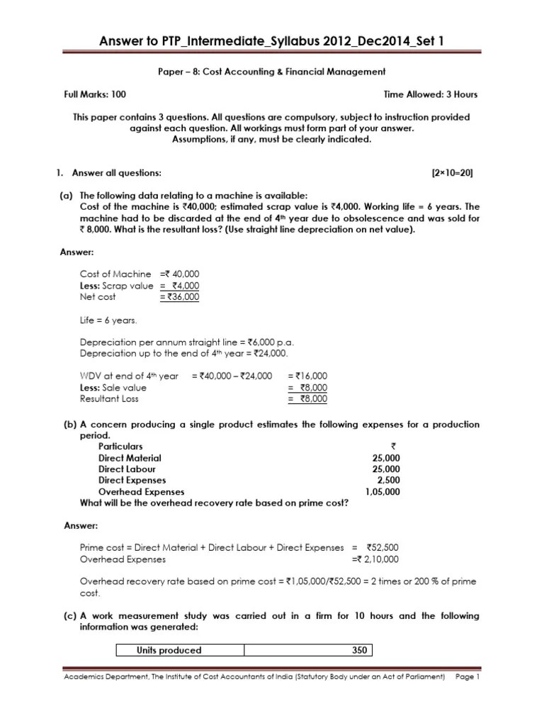 Paper8 Solution | PDF | Net Present Value | Debits And Credits