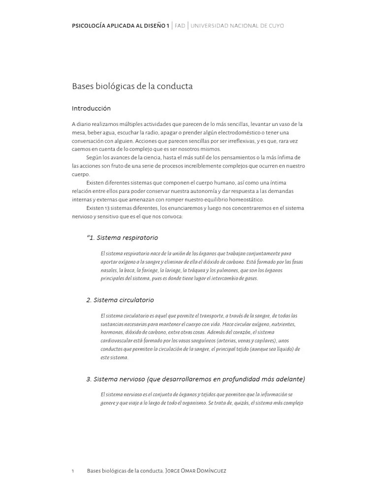 Bases Biologicas De La Conducta | PDF | Cerebro | Sistema Linfático