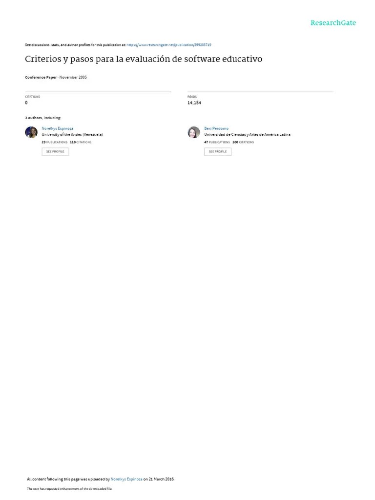 Evaluación De Software Educativo | PDF | Evaluación | Software