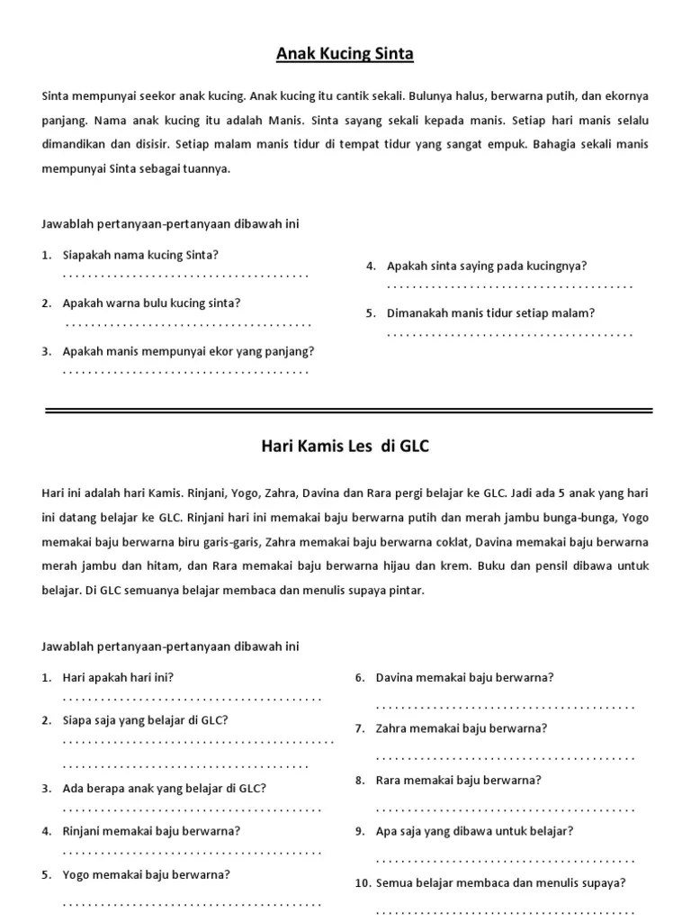 Les privat calistung tk paud dan sd panggil guru calistung dan beli modul belajar baca tulis hitung salam sahabat alabaca semoga dalam keadaan sehat ya untuk ayah dan bunda juga. Soal Calistung Pdf