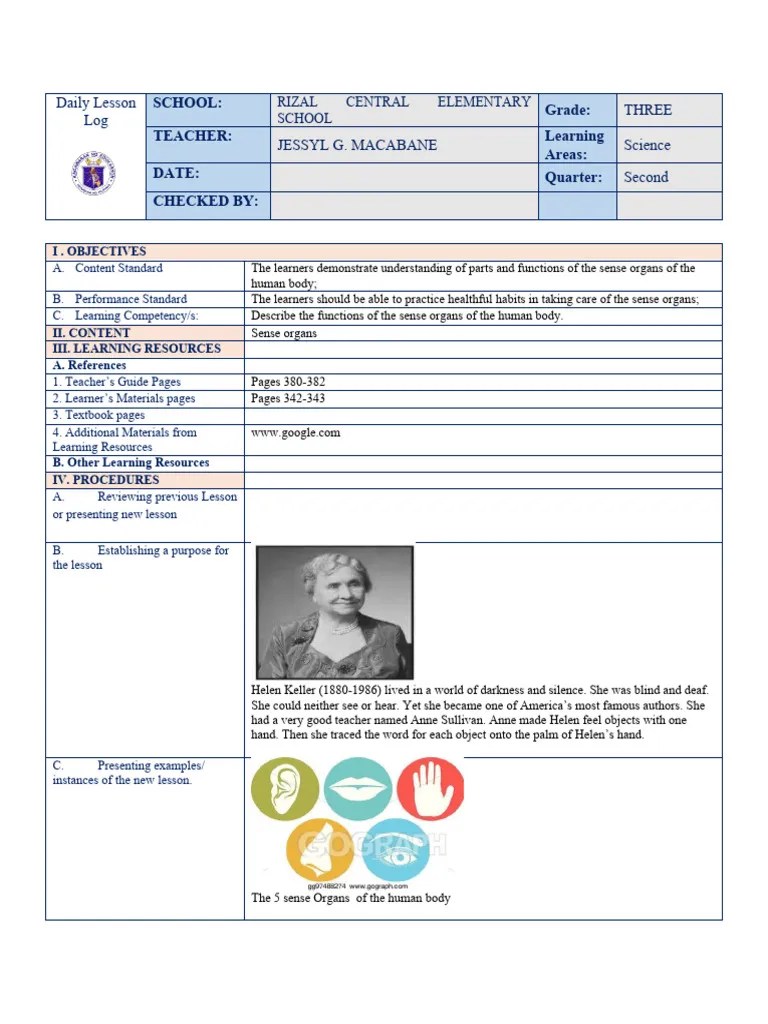 Lesson Plan 5 Senses | PDF | Senses | Teachers