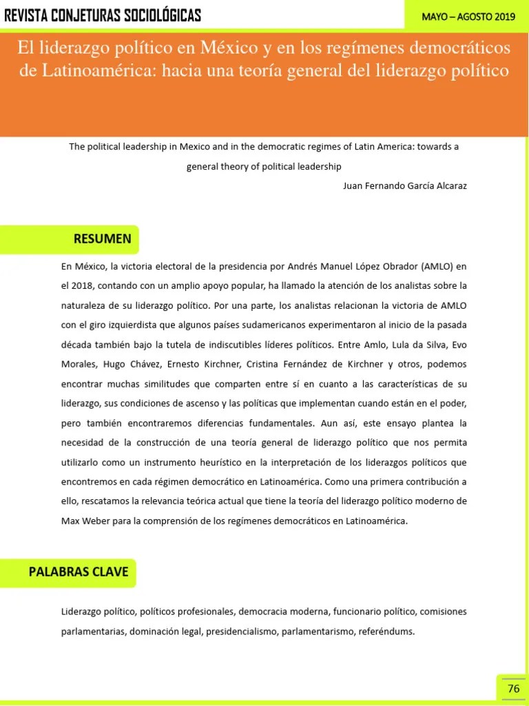 Liderazgo Político | Descargar Gratis PDF | México | Democracia