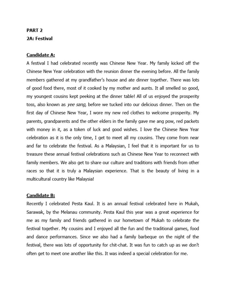 PART 2 Speaking Print | PDF