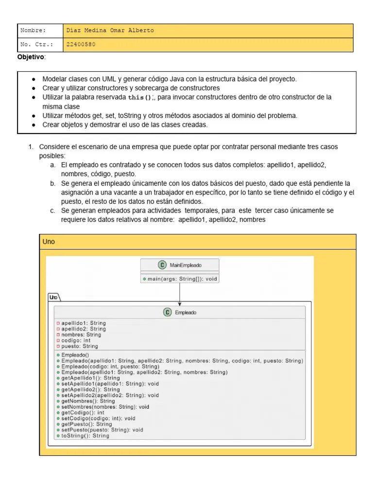 2.2. Lab 01 - Constructores - Ejercicios - Completo | PDF | Constructor ...