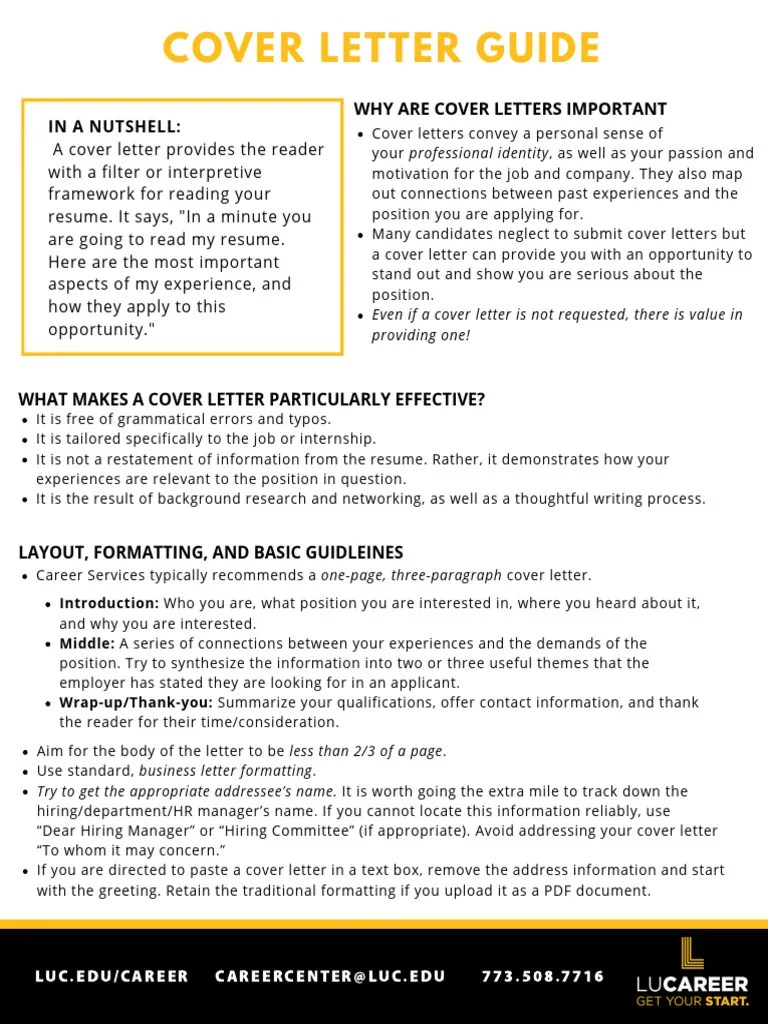 Cover Letter Guide | PDF | Experience | Résumé