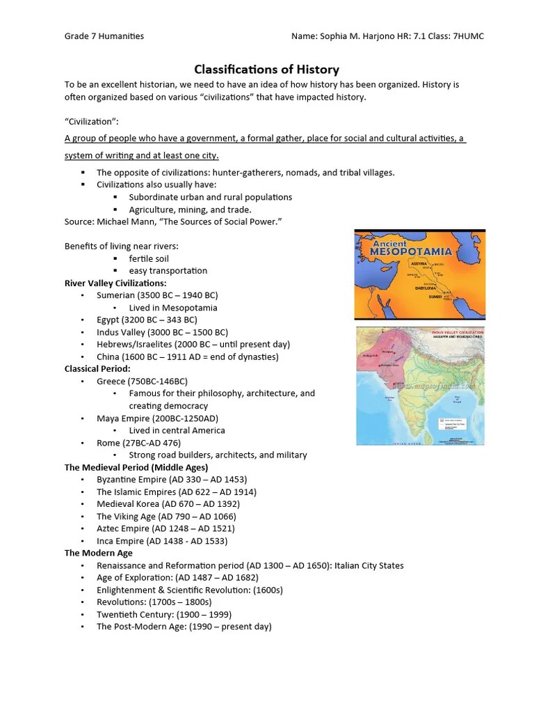 02 - Classifying History And Historical Significance | PDF | Civilization | Empire