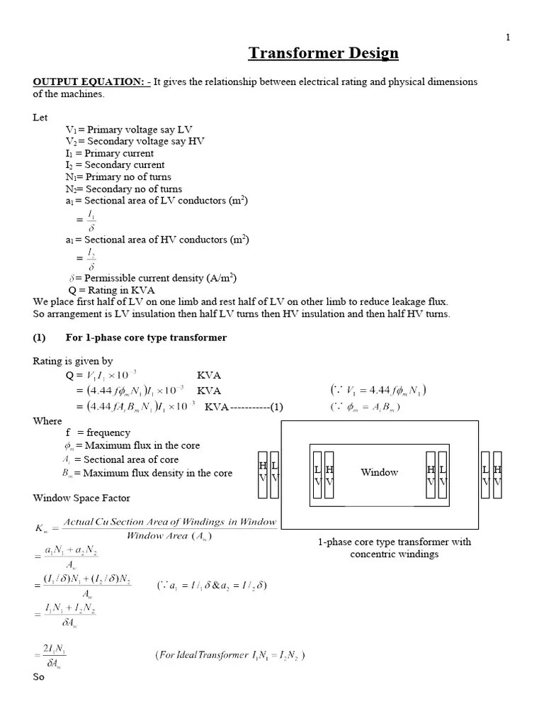 Transformer Design | PDF | Transformer | Electrical Engineering