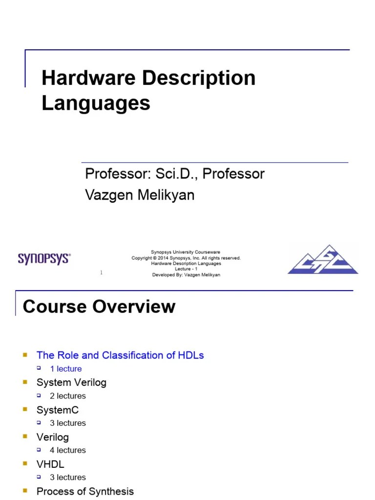 HDL Lecture1 | PDF | Hardware Description Language | Computer Science