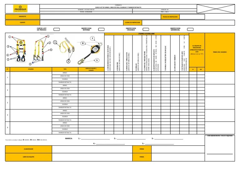 17.2 Inspección De Arnes Y Lineas De Vida | PDF