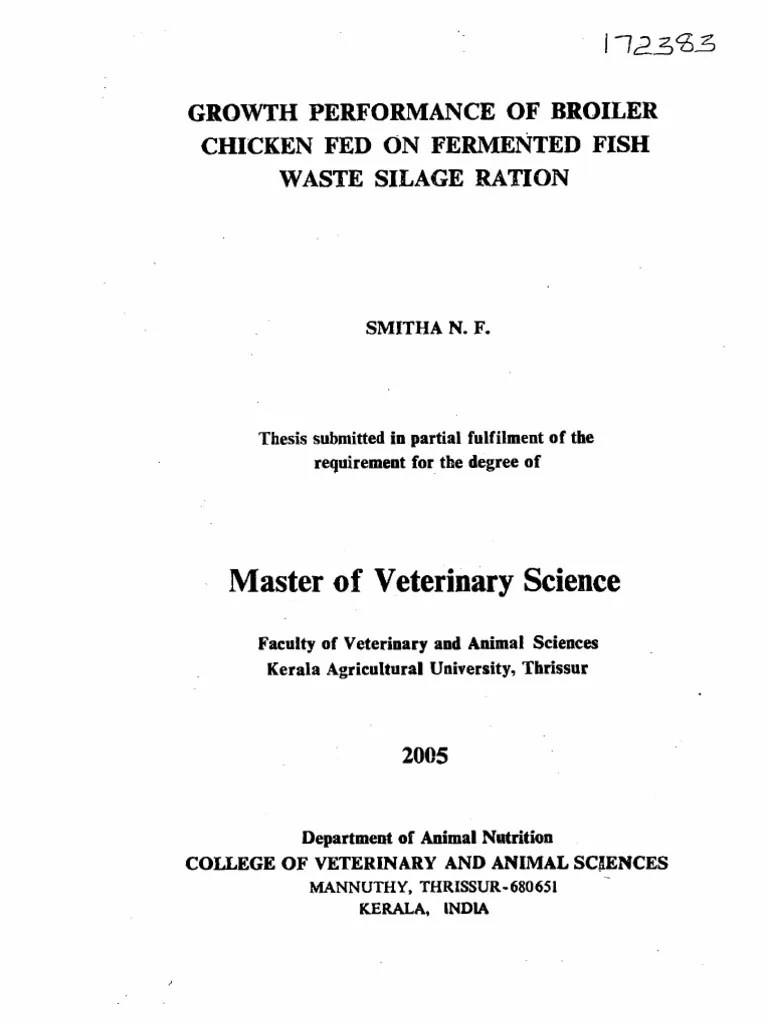 Growth Performance Of Broiler Chicken | PDF | Meat | Lysine