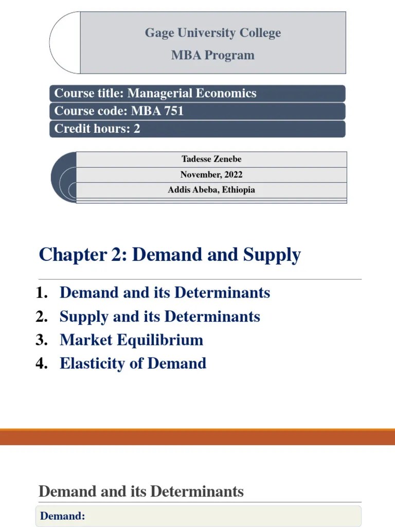 Managerial Economics (MBA 751) @CH 2 | PDF | Supply (Economics) | Demand